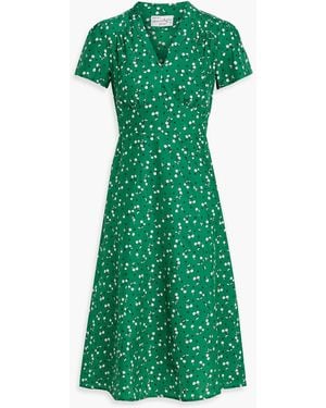 HVN Morgan Printed Silk Dress - Green