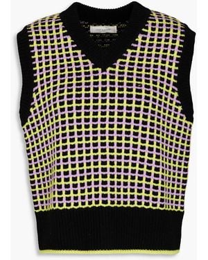Chinti & Parker Checked Wool And Cashmere-blend Vest - Black