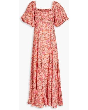 byTiMo Sequin-embellished Floral-print Georgette Maxi Dress - Red