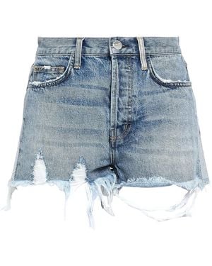 Current/Elliott Distressed Denim Shorts - Blue
