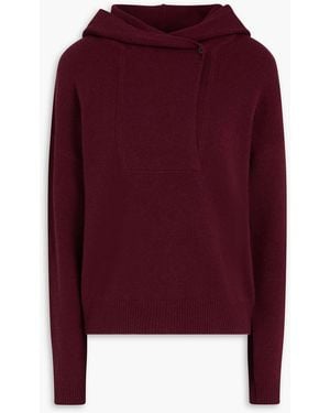 Theory Wool And Cashmere-blend Hooded Jumper - Red
