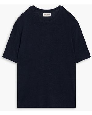 Officine Generale Linen-Blend T-Shirt - Blue