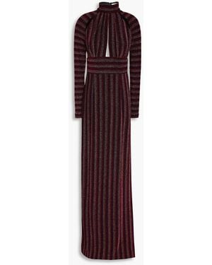 Rebecca Vallance Aisha Striped Lurex Gown - Purple