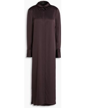 A.Emery Philippa Satin Maxi Shirt Dress - Purple