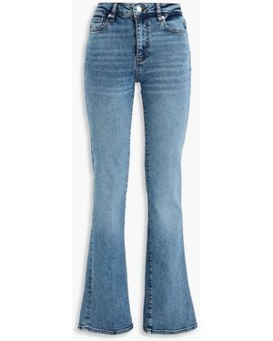 FRAME Le Mini Boot Faded High-Rise Bootcut Jeans - Blue