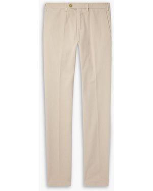 Canali Slim-Fit Straight-Leg Garment-Dyed Stretch-Cotton Twill Pants - Natural