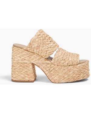 FARM Rio Raffia Platform Mules - Natural
