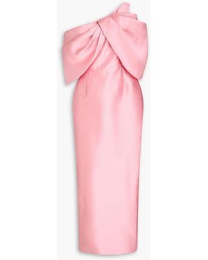 Solace London Davia Bow-detailed Mikado Gown - Pink