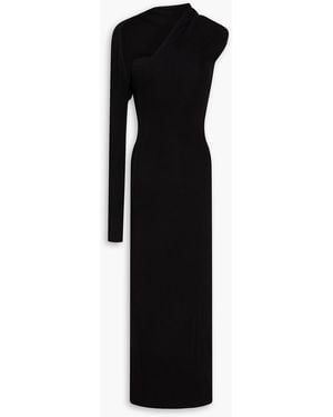 Courreges One-sleeve Stretch-crepe Gown - Black