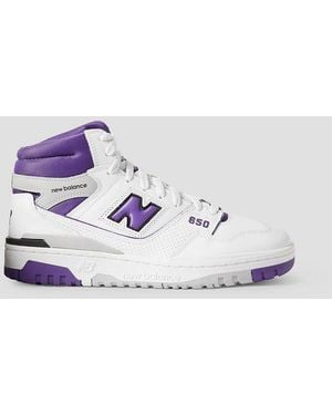 New Balance 650 Perforated Leather And Mesh High-top Trainers - Metallic