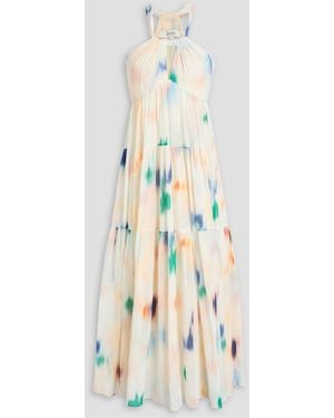 Joie Printed Cotton-Voile Midi Dress - Natural