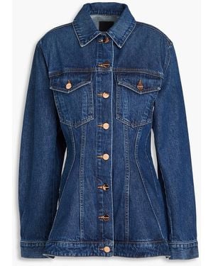 Goldsign The Benning Denim Peplum Jacket - Blue