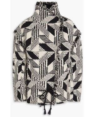 Isabel Marant Jesilo Frayed Cotton-jacquard Jacket - Grey