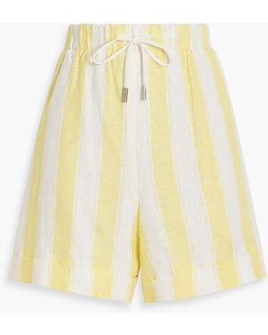 Jonathan Simkhai Sonny Striped Linen-Blend Shorts - Yellow