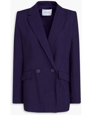Galvan London Double-Breasted Crepe Blazer - Blue