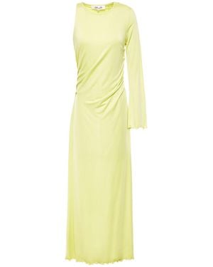 Diane von Furstenberg Kylie Asymmetric Ruched Stretch-jersey Gown - Yellow