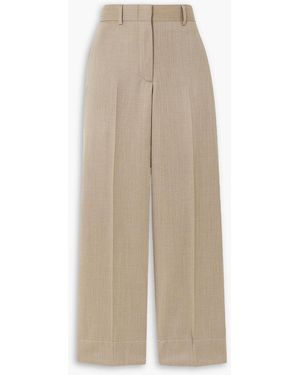 Brioni Wool-twill Straight-leg Trousers - Natural