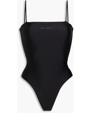 ROTATE BIRGER CHRISTENSEN Embellished Stretch-jersey Bodysuit - Black