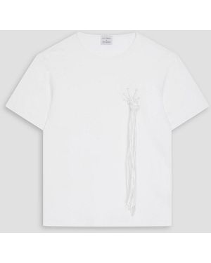 E.L.V. Denim The Eyelet Embellished Cotton-jersey T-shirt - White
