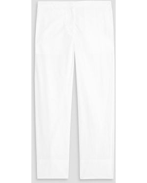 TOTEME Cotton-Poplin Straight-Leg Trousers - White