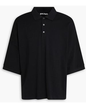 Palm Angels Cotton-Piqué Polo Shirt - Black