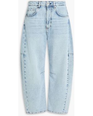 Rag & Bone Chase Faded High-rise Barrel-leg Jeans - Blue