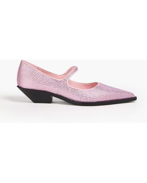 Stine Goya Crystal-Embellished Satin Mary Jane Court Shoes - Pink