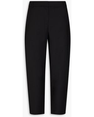 Tibi Cropped Woven Tapered Pants - Black