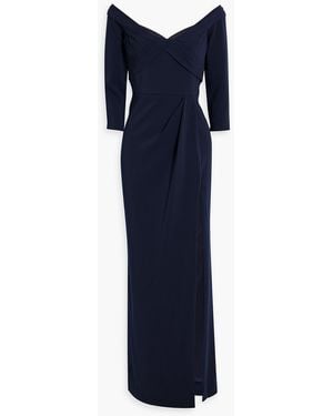 Marchesa Drapierte robe aus crêpe - Blau