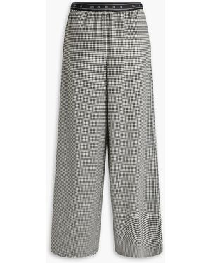 Marni Gingham Jacquard Wide-Leg Trousers - Grey