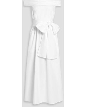 Weekend by Maxmara Prosit Off-The-Shoulder Cotton-Poplin Midi Dress - White
