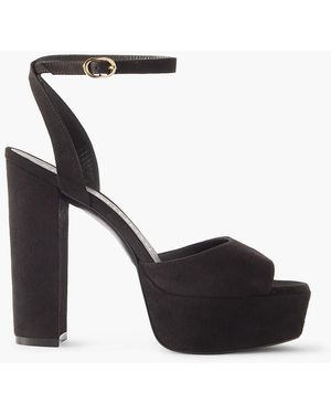 Stuart Weitzman Ryder Suede Platform Sandals - Black