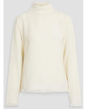 Envelope Marmo Frayed Wool-crepe Top - White