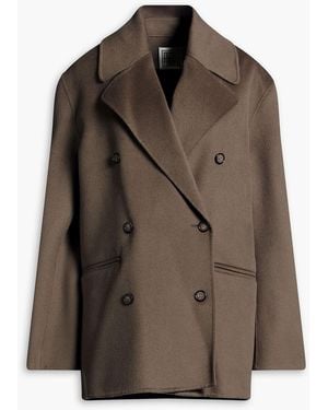 TOTEME Double-Breasted Wool-Felt Coat - Brown