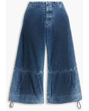 EB DENIM Audrey Cropped Low-Rise Wide-Leg Jeans - Blue