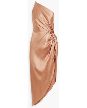 Michelle Mason One-shoulder Twisted Silk-satin Gown - White