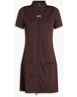 Courreges Interlock Appliquéd Jersey Mini Dress - Brown