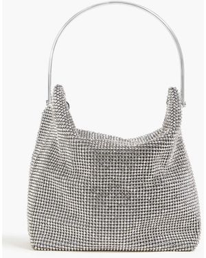 Jonathan Simkhai Irena Crystal-embellished Satin Tote - Grey