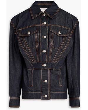 McQueen Cutout Denim Jacket - Black