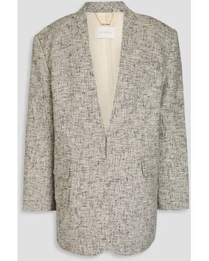 Zimmermann Linen-Blend Tweed Blazer - Gray