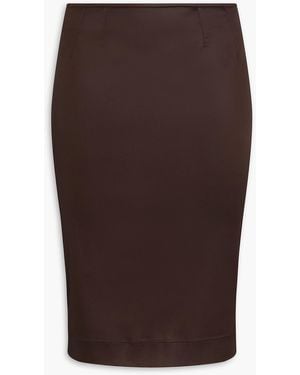 Dolce & Gabbana Satin-Jersey Pencil Skirt - Brown