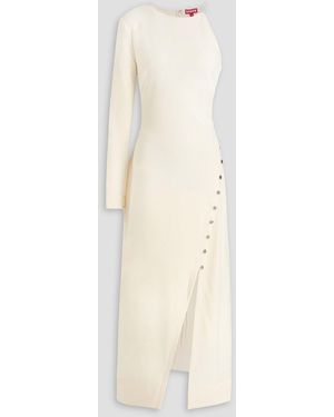 STAUD Zhuri One-Sleeve Jersey Midi Dress - White