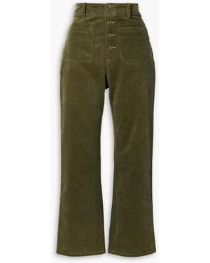 Apiece Apart Marston Stretch-cotton Corduroy Straight-leg Trousers - Green