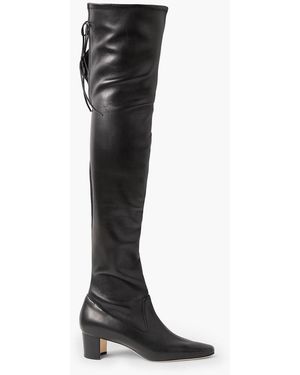 Manolo Blahnik Giovannanu 50 Leather Over-the-knee Boots - Black