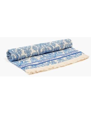 Zimmermann Strandtuch aus baumwoll-jacquard mit fransen - Blau