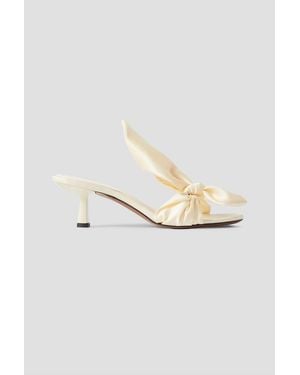 Neous Diana Bow-Detailed Satin Sandals - White