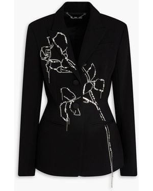 Erdem Embellished Wool-crepe Blazer - Black