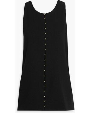 Adam Lippes Nazra Wool-Crepe Top - Black