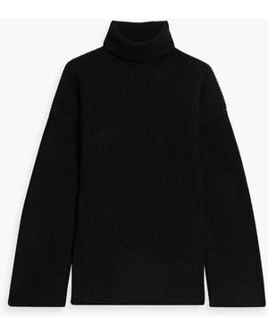 TOTEME Rollkragenpullover aus gerippter wolle - Schwarz