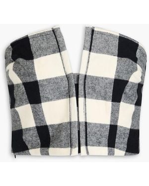 Mara Hoffman Layne trägerloses cropped oberteil aus baumwollflanell mit karomuster - Grau
